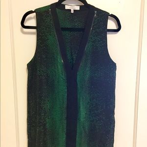 Black/Green Snake Print Top - Robert Rodriguez (Sz 6)